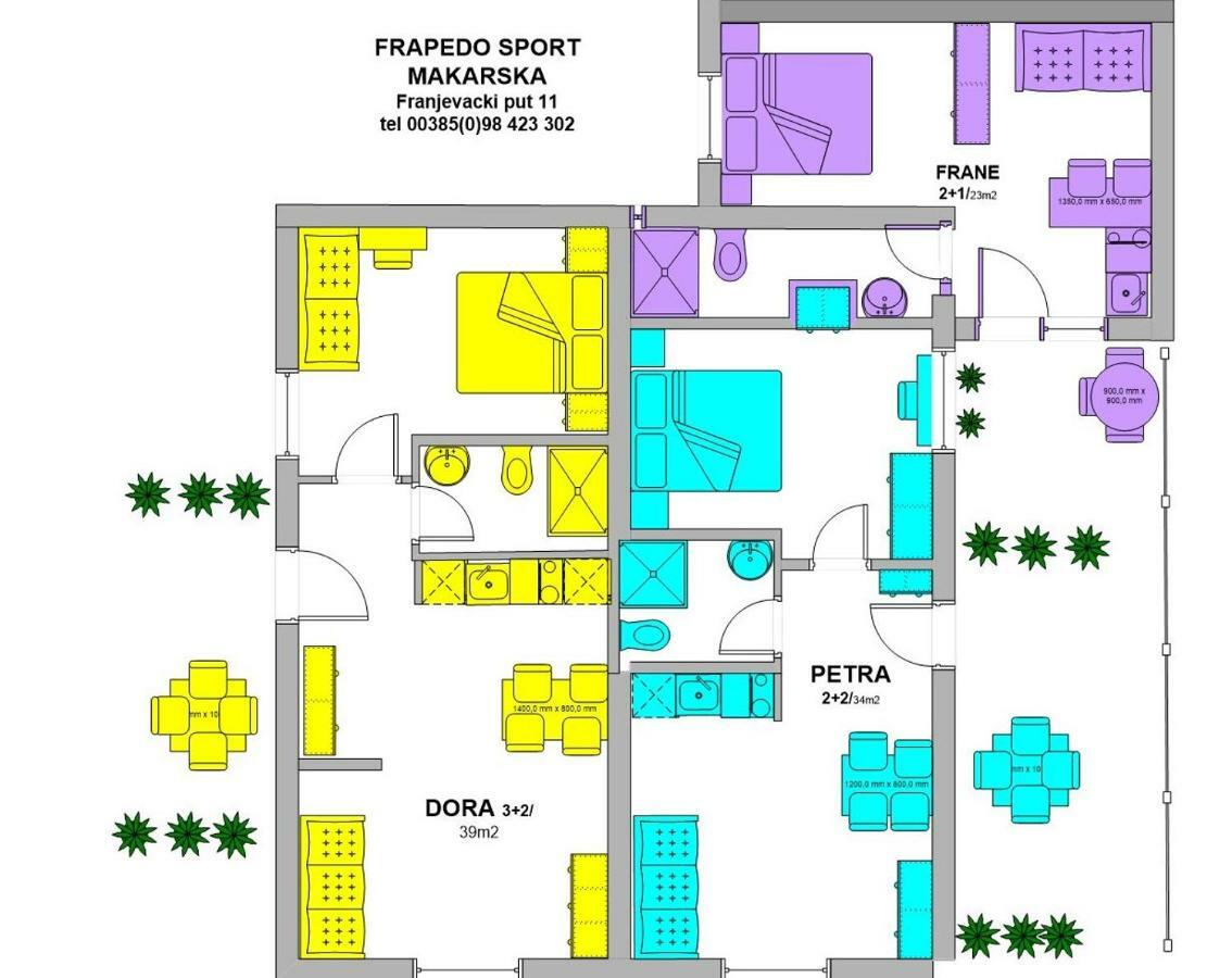 Frapedo Sport Makarska Apartment Екстериор снимка